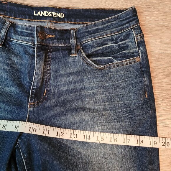 Lands End Jeans Size 6 True Straight Mid Rise Medium Light Wash Stretch Denim - Picture 7 of 10
